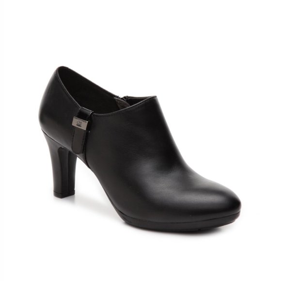Anne Klein Shoes - Anne Klein Black Leather Seabed Ankle Bootie